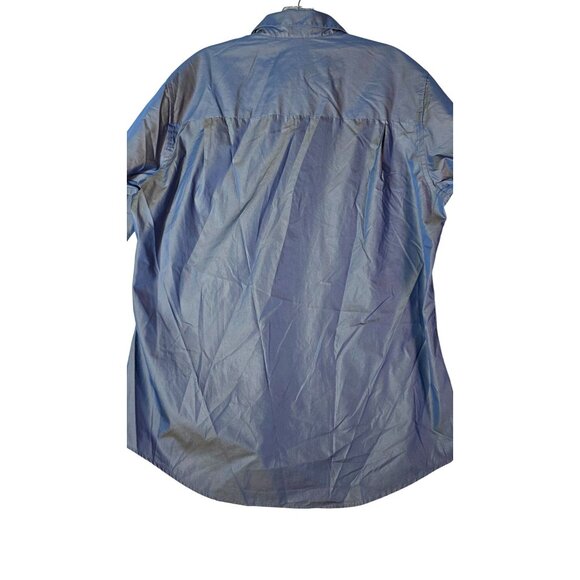 Milano Uomo Men's Dress Shirts Shimmering Blue Long Sleeve 16 32/33 - Picture 3 of 6